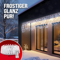 MONZANA® Fairy lights 600 LED 20m dálkové ovládání 8 světelných režimů IP44 vnitřní venkovní světelný řetěz ledový déšť studená 